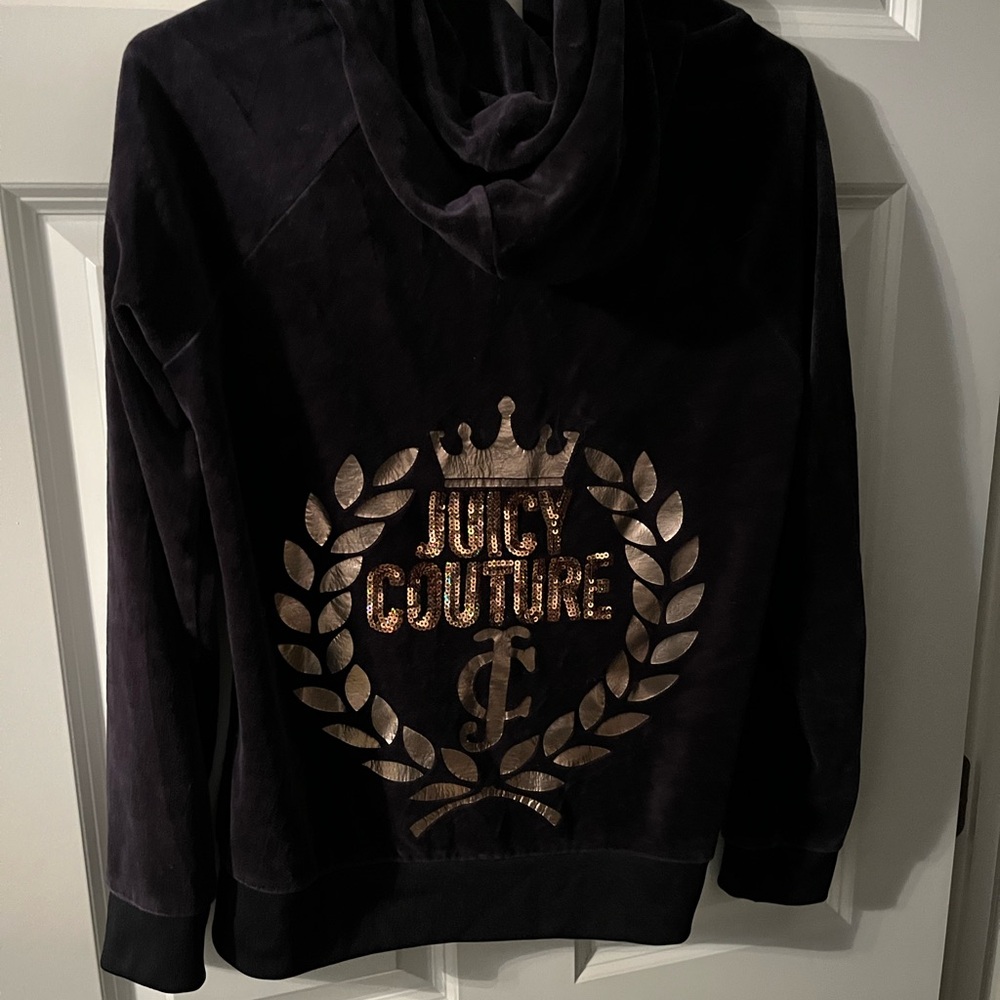 Juicy Couture Navy Hoodie with Gold Logo